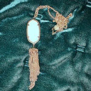 Rayne Gold Long Pendant Necklace - White